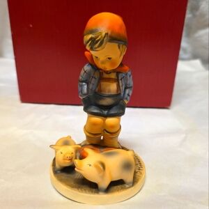 Vintage Hummel "Farm Boy" With Pigs Figurine Goebel West Germany